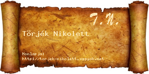 Törjék Nikolett névjegykártya