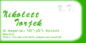 nikolett torjek business card